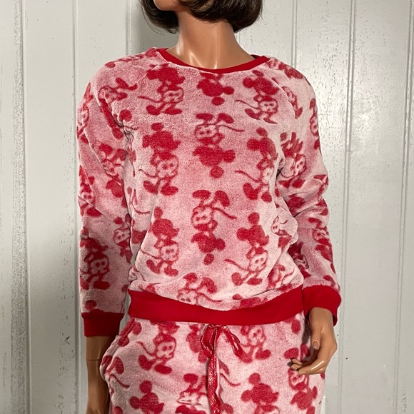 Disney Mickey Mouse Red 2- Pieces Flece Jogger Sz Small - Picture 11 of 12